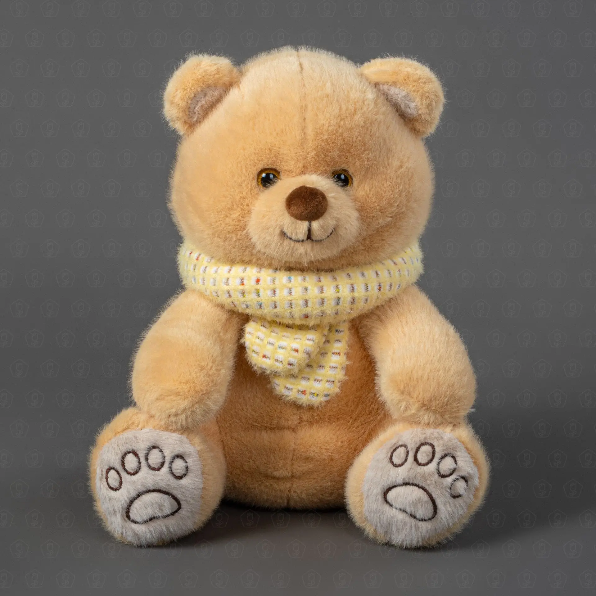 Мягка игрушка "Мишка бежевый в шарфе" 30 см.