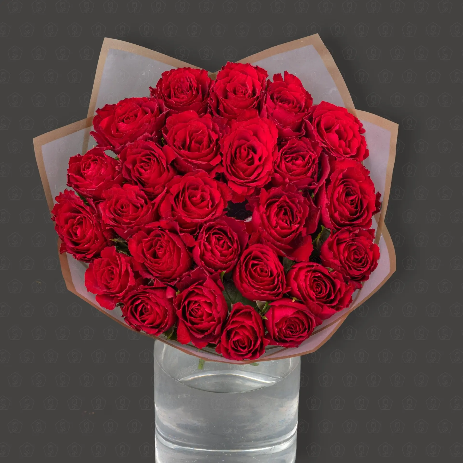 25 роз Кения 40 см. "Чудо"