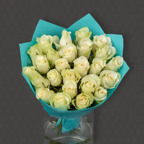 25 роз Кения 40 см. "Морской бриз"