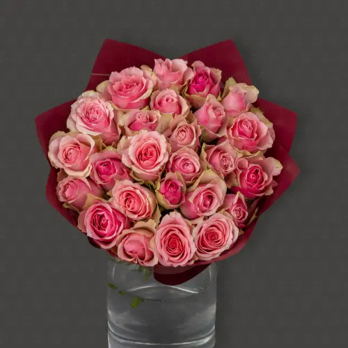 25 роз Кения 40 см. "Нежный кармин"