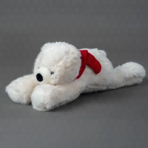 Мягкая игрушка "Мишка белый с красным шарфом" 30 см. Мягкая игрушка "Мишка белый с красным шарфом" 30 см.