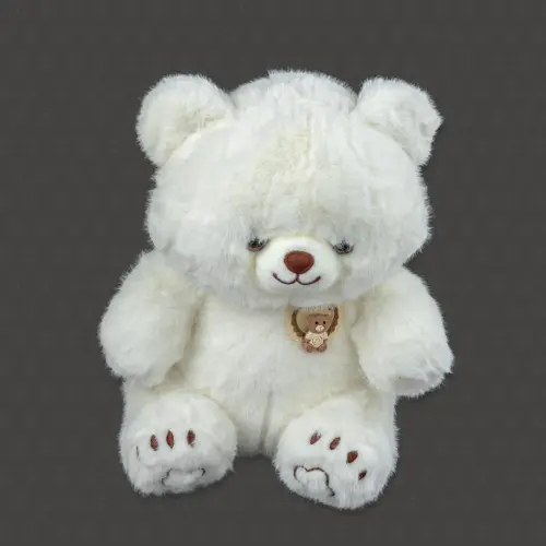 Мягкая игрушка "Медведь белый с брошью-медвежонком" 30 см. Мягкая игрушка "Медведь белый с брошью-медвежонком" 30 см.