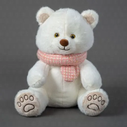 Мягкая игрушка "Мишка белый в шарфе" 30 см. Мягкая игрушка "Мишка белый в шарфе" 30 см.